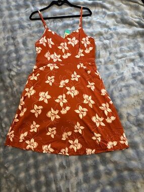 41 Hawthorn Rust Floral Spaghetti Strap Sundress with pockets